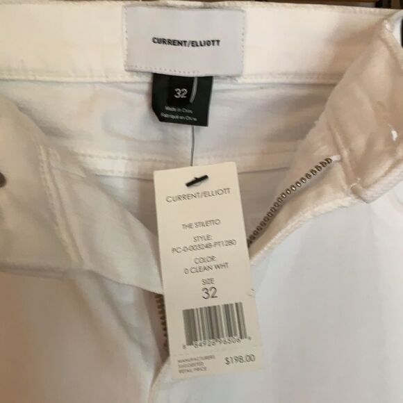 Current/elliot Women's The Stiletto Jeans White - Picture 6 of 7